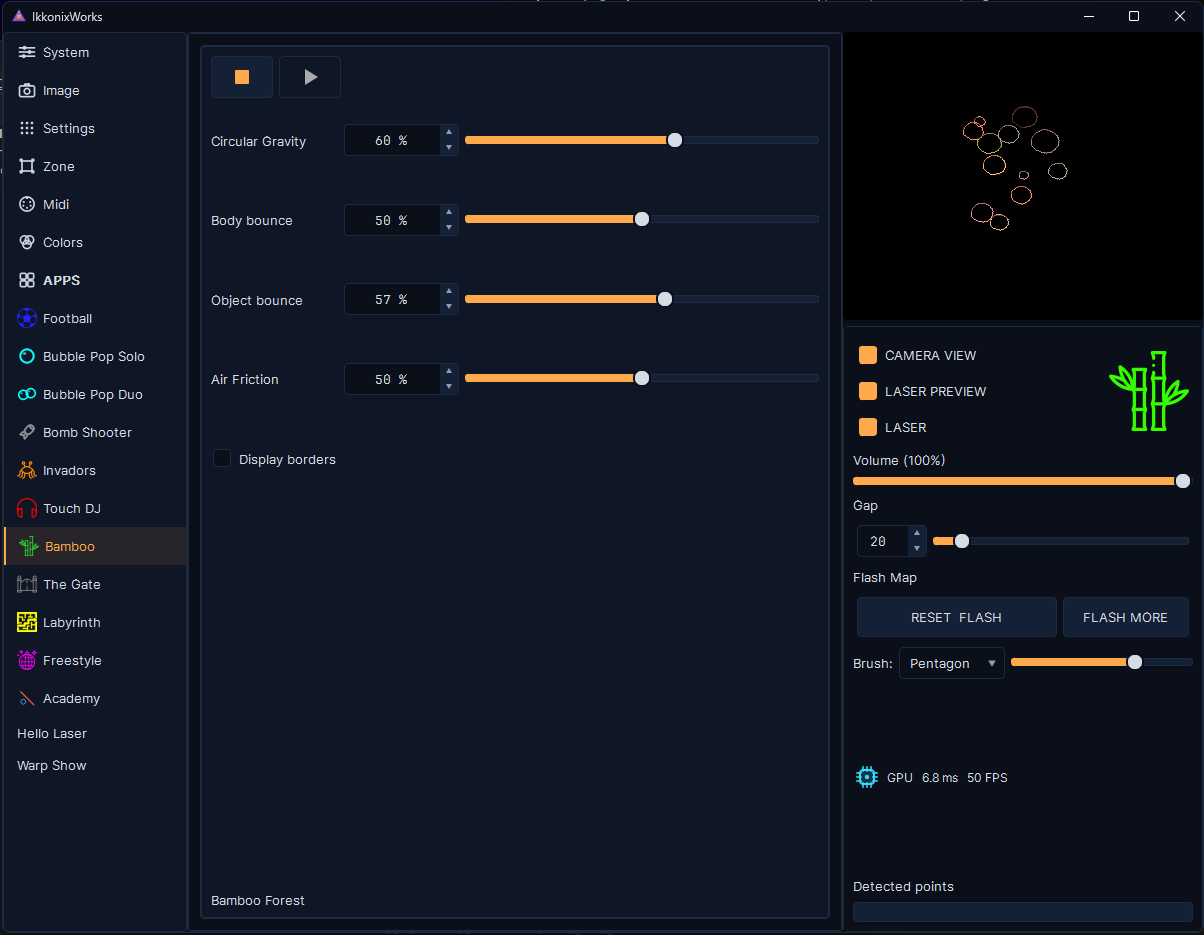 IkkonixWorks - interactive laser output